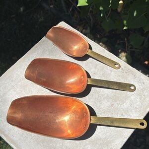 Copper Brass Measuring Scoop Set